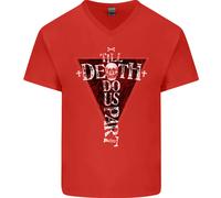 Death Do US Parte Teschio Gotico Biker Croce Uomo Scollo A V Cotone T-Shirt