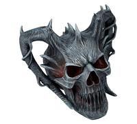 Death Embers by Spiral - Statuetta a forma di teschio con corna, 17 cm