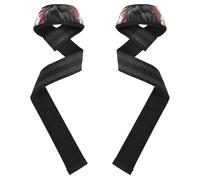 Death God - Polsiere nere e cinghie di sollevamento, 66 cm, imbottite, in neoprene, coppia di cinghie da palestra per powerlifting, allenamento della forza, bodybuilding