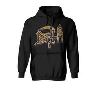 Death Felpa con Cappuccio Leprosy Band Logo Nuovo Ufficiale Uomo Nero Pullover Size S