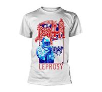 Death 'Leprosy Posterized' (Bianco) T-Shirt - NUOVO E UFFICIALE