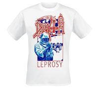 DEATH - LEPROSY POSTERIZED WHITE T-Shirt, Front & Back Print X-Large