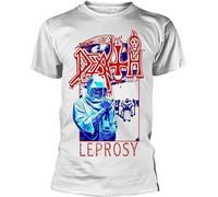 Death 'Leprosy Posterized' (White) T-Shirt - Ultrakult Clothing (x-Large) WhiteXXL