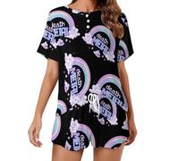 Death Metal Rainbow - Pigiama da donna a maniche corte, maglietta e pantaloncini, Stile:, M