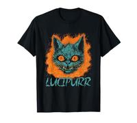 Death Metal Satanic Cat Lucipurr Lucifer 666 Anticristo Maglietta