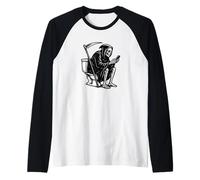 Death On The Throne Doom Scrolling The Internet Maglia con Maniche Raglan