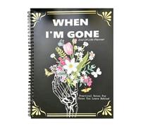 Death Planner, End of Life Organizer, Guided Journal Notebook, Final Wishes Tracker, Funeral and Legal Info Binder for Estate Planning, 11.22x8.66 Inches, Black Color, 1 Piece