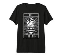 Death Tarot Card Vintage Gothic Anatomico Cuore Teschio Maglietta Premium