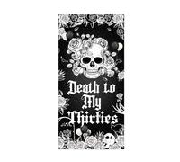 Death to My Thirties - Striscione per porta Rip to My 30s, decorazioni gotiche per 40° compleanno, sfondo per porta con teschio rosa morte ai miei trent'anni segno portico per la morte ai miei 30 anni