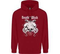 Death Wish Teschi Serpenti Biker Gotico Demone Felpa Per Bambini
