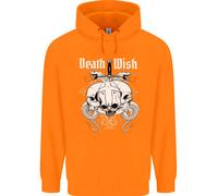 Death Wish Teschi Serpenti Biker Gotico Demone Felpa Per Bambini