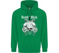 Death Wish Teschi Serpenti Biker Gotico Demone Felpa Per Bambini