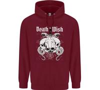 Death Wish Teschi Serpenti Biker Gotico Demone Felpa Per Bambini