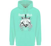 Death Wish Teschi Serpenti Biker Gotico Demone Felpa Per Bambini