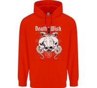 Death Wish Teschi Serpenti Biker Gotico Demone Felpa Per Bambini