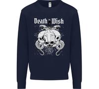 Death Wish Teschi Serpenti Biker Gotico Demone Uomo Felpa
