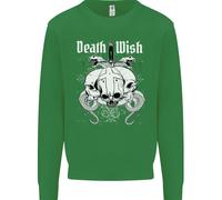 Death Wish Teschi Serpenti Biker Gotico Demone Uomo Felpa
