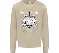 Death Wish Teschi Serpenti Biker Gotico Demone Uomo Felpa