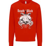 Death Wish Teschi Serpenti Biker Gotico Demone Uomo Felpa