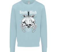 Death Wish Teschi Serpenti Biker Gotico Demone Uomo Felpa