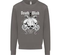 Death Wish Teschi Serpenti Biker Gotico Demone Uomo Felpa