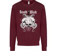Death Wish Teschi Serpenti Biker Gotico Demone Uomo Felpa