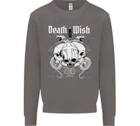 Death Wish Teschi Serpenti Biker Gotico Demone Uomo Felpa