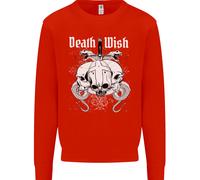 Death Wish Teschi Serpenti Biker Gotico Demone Uomo Felpa