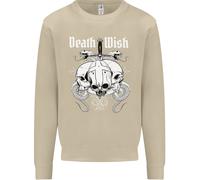 Death Wish Teschi Serpenti Biker Gotico Demone Uomo Felpa