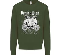 Death Wish Teschi Serpenti Biker Gotico Demone Uomo Felpa