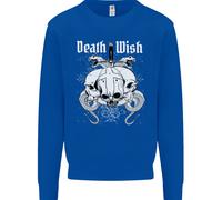 Death Wish Teschi Serpenti Biker Gotico Demone Uomo Felpa