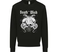 Death Wish Teschi Serpenti Biker Gotico Demone Uomo Felpa