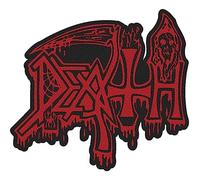 Death Woven Patch Logo Cut Out Nuovo Ufficiale Rosso