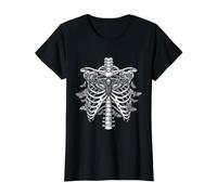 Death's Head Moth Skeleton Rib Cage Maglietta con Stampa Grafica Economica