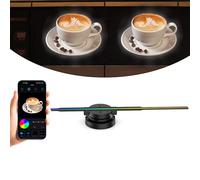 DEaThsalL Display olografico 3D per negozi commerciali Proiettore pubblicitario Proiettore WiFi 224 perline LED, luminosità generale, 16,54 pollici circolare 2 Ologramma della pala del ventilatore
