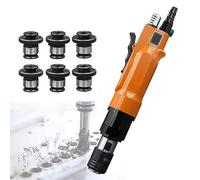 DEaThsalL Maschiatrice Pneumatica, 2 in 1 (Foratura + Maschiatura), con 6 Mandrini Autobloccanti, Interruttore avanti E Indietro/velocità Regolabile, per Acciaio, Ferro, Lega di Alluminio,Straight