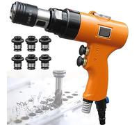 DEaThsalL Maschiatrice Pneumatica, 2 in 1 (Foratura + Maschiatura), con 6 Mandrini Autobloccanti, Interruttore avanti E Indietro/velocità Regolabile, per Acciaio, Ferro, Lega di Alluminio,Pistol