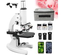 DEaThsalL Microscopio Biologico 100000X/150000X/200000X, Angolo di Visione 0-45°, con Supporto per Cellulare, Set Microscopio Monoculare Didattico per Acquacoltura/Laboratorio,100000X