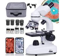 DEaThsalL Microscopio Professionale per Ricerca di Laboratorio (30000X-50000X-70000X), Microscopio Composto per Adulti/Studenti, Luce LED Regolabile, Regolazione Grossolana E Fine Coassiale,30000X