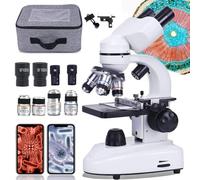 DEaThsalL Microscopio Professionale per Ricerca di Laboratorio (30000X-50000X-70000X), Microscopio Composto per Adulti/Studenti, Luce LED Regolabile, Regolazione Grossolana E Fine Coassiale,70000X