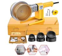 DEaThsalL Saldatrice per Tubi in Plastica, Saldatrice Hot-Melt per Tubi in Plastica con Display Digitale Intelligente, con 3 Teste Portapettini (75mm 90mm110mm) + Scatola di Ferro