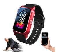 DEaThsalL Smartwatch Orologio per anziani con rilevamento cadute Orologio Anticaduta Rilevamento Cadute Localizzazione GPS Notifica Di Caduta per Smartphone Red
