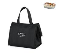 Deautie Borsa Termica per il Pranzo, Pranzo al Sacco Riutilizzabile, Borsa Termica per Pranzo al Sacco, Borsa da picnic pieghevole, Tre Strati per Isolamento e freschezza(Nero Piccolo)