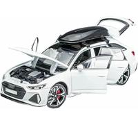 DEAVER Modelli auto lega pressofusa 1:32 per Audi per Rs6 modelli veicoli scala rifiniti alla moda kit per esposizione souvenir collezione(White)