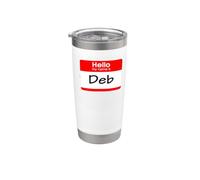 Deb, ciao Mi chiamo Nome Targhetta, Distintivo Bicchiere termico in acciaio inox doppia parete