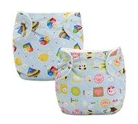 DEBAIJIA Coprispalle per Pannolini di Stoffa Casual Riutilizzabile Impermeabile Traspirante Regolabile Lavabile Bambino Pannolini Giornalieri Adatto per 0-36 Mesi Neonato Senza Inserto 2 / PCS