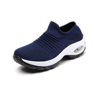 DEBAIJIA Donna Scarpe Sportive Femmina Scarpa Casual Corsa Invernali Calda Unisex Sneaker Camminata Sportive Fitness 35 EU Blu Bianco (Dimensione Tag-35)