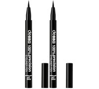 deBBY, 100% precision EYELINER PEN DUAL TIP, Eyeliner Nero a Penna con Doppia Punta, Pigmenti Intensi, Linee Spesse e Sottili, Lunga Durata, Oftalmologicamente Testato, Senza Parabeni