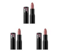 deBBY, kissME LIPSTICK Rossetto Cremoso, Formula Antiossidante con Vitamine E e C, Finish Luminoso e Pieno, Texture Leggera, Aroma Fruttato, Colore 02 Warm Nude (Confezione da 3)