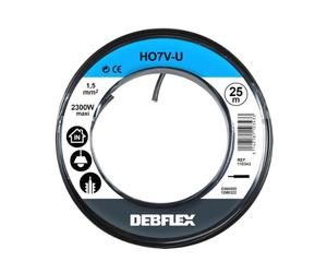 Debflex 110343 - Cavo HO7V-U 1,5 matassa da 25 m, colore: Nero